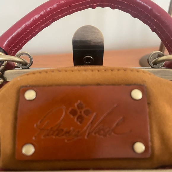 Patricia Nash Red Leather Clutch with Gold Accents - Picture 11 of 11